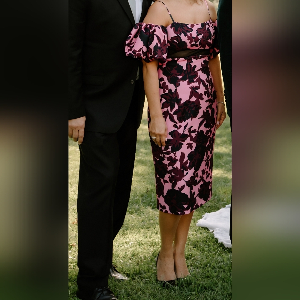BLACK HALO floral midi-dress
